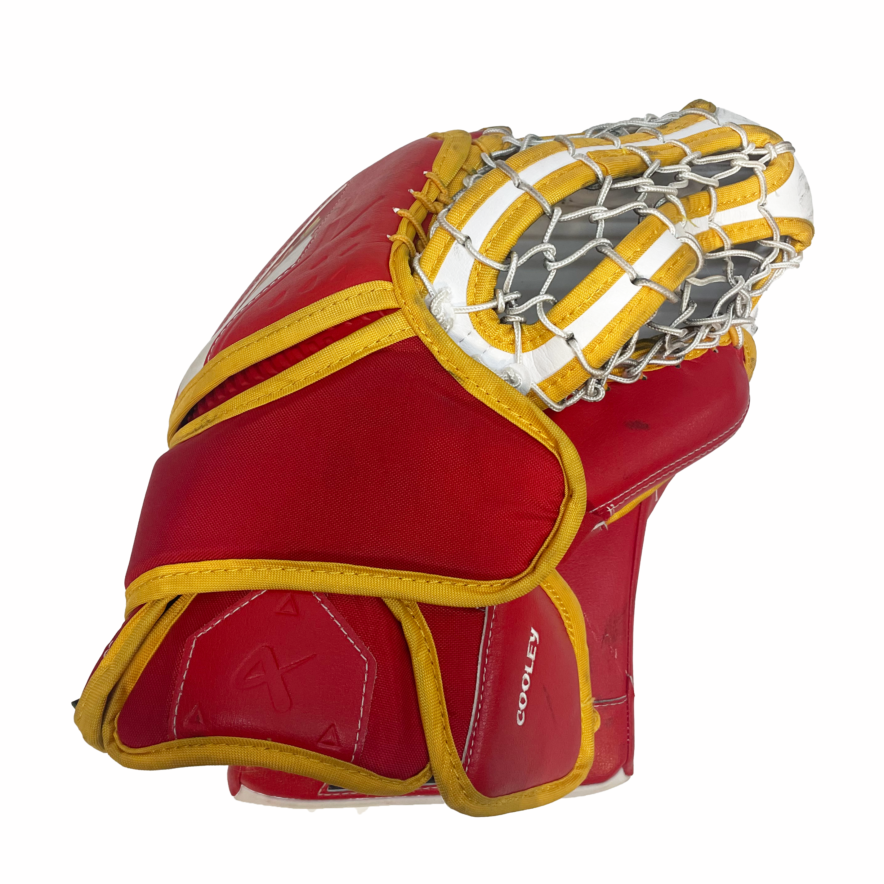 Bauer Supreme Shadow - Gant de gardien de but Pro Stock d'occasion (blanc/rouge/jaune)